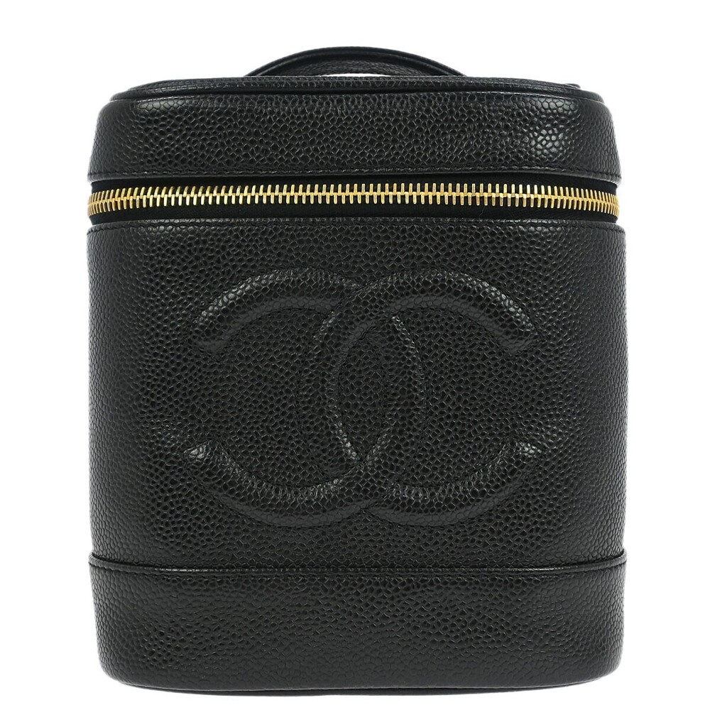 Chanel Vintage Timeless Cosmetic Case Caviar Small